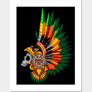 Aztec Eagle Warrior Skull Mask Posters and Art